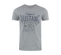 Mustang T-Shirt Hommes Coupe Regular Col Rond Manches Été Logo Imprimé Coton