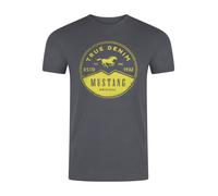 Mustang T-Shirt Hommes Coupe Regular Col Rond Manches Été Logo Imprimé Coton