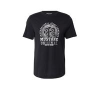 MUSTANG T-Shirt 'Style Austin' anthracite / blanc, Taille S