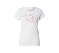 MUSTANG T-shirt 'Style Loa' rouge / blanc cassé, Taille L
