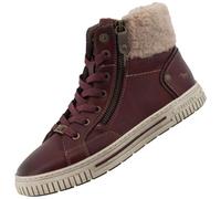 MUSTANG - Tennis bordeaux à talon plat avec des lacets et un zip latéral - Taille numeric_39