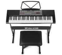 MUSTAR Piano numérique 61 touches avec touches lumineuses, piano pour débutants, avec fonction d'apprentissage intelligente