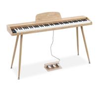 MUSTAR Piano numérique 88 touches avec système à 3 pédales pour débutants, bois clair