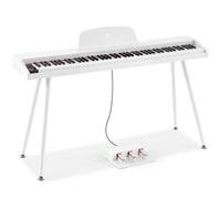 MUSTAR Piano numérique 88 touches pour débutants, clavier piano taille complète avec 3 unités de pédale, piano électrique portable, piano numérique pour la maison avec MIDI-USB et support, blanc