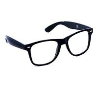Mustavo Lunettes transparentes à monture noire Nerd Geek Vintage Retro Secrétaire Specs Hommes Femmes Unisexe Taille adulte