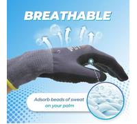 Mustbau 6 Paires Gants de Travail - Écran Tactile - Points perlés noirs