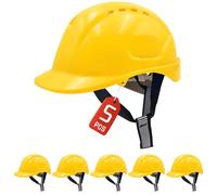 Mustbau Casque de Chantier EN397, Casque de Sécurité Construction avec Sangle 6 Points, 52 à 66cm Tour de tête réglable, Très Respirant pour Hommes, Femmes