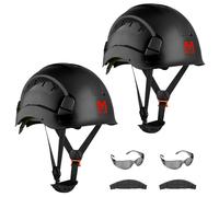 Mustbau Casque de Sécurité, Casques de Protection EN397 avec Lunettes Antibuée, 53 à 63 cm Tour de Tête Réglable, Matériau ABS Résistant pour Hommes Femmes