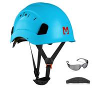 Mustbau Casque de Sécurité, Casques de Protection EN397 avec Lunettes Antibuée, 53 à 63 cm Tour de Tête Réglable, Matériau ABS Résistant pour Hommes Femmes