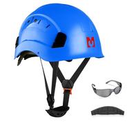 Mustbau Casque de Sécurité, Casques de Protection EN397 avec Lunettes Antibuée, 53 à 63 cm Tour de Tête Réglable, Matériau ABS Résistant pour Hommes Femmes