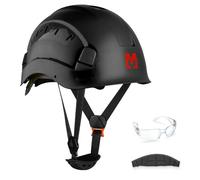 Mustbau Casque de Sécurité, Casques de Protection EN397 avec Lunettes Antibuée, 53 à 63 cm Tour de Tête Réglable, Matériau ABS Résistant pour Hommes Femmes