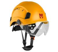 Mustbau Casque de Sécurité, Casques de Protection EN397 avec Visière et Bandeau Absorbant, 53 à 63 cm Tour de Tête Réglable, Matériau ABS Résistant pour Hommes Femmes