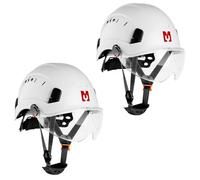 Mustbau Casque de Sécurité, Casques de Protection EN397 avec Visière et Bandeau Absorbant, 53 à 63 cm Tour de Tête Réglable, Matériau ABS Résistant pour Hommes Femmes