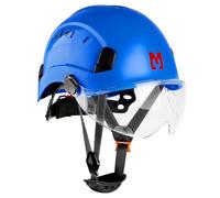 Mustbau Casque de Sécurité, Casques de Protection EN397 avec Visière et Bandeau Absorbant, 53 à 63 cm Tour de Tête Réglable, Matériau ABS Résistant pour Hommes Femmes
