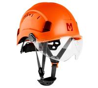 Mustbau Casque de Sécurité, Casques de Protection EN397 avec Visière et Bandeau Absorbant, 53 à 63 cm Tour de Tête Réglable, Matériau ABS Résistant pour Hommes Femmes