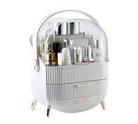 Mustbeau Stockage Cosmétique avec Poignées et Couvercle Maquillage Organisateur Boite de Rangement Skincare et Bijoux Makeup Organiser pour Salle de Bain Etanche Présentoir Cosmétique