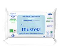 Mustela Compostable at Home Cleansing Wipes Perfume Free lingettes nettoyantes sans parfum pour bébé 60 pcs