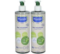 mustela® Eau micellaire Sans rinçage certfiée BIO Pour Le Visage 2x400 ml