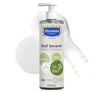 Mustela - Gel Lavant Bébé Bio Corps et Cheveux 2en1 - Nettoyage Doux, Protège de l'Eau Calcaire - 97% d'Ingrédients d'Origine Naturelle - Huile d'Olive Bio - Sans Parfum - Hygiène Bébé Végan