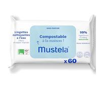 Mustela Lingettes Nettoyantes Compostables Non Parfumées 60 unités