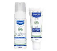 Mustela Routine Croûtes de Lait Soin 40 ml + Shampooing Mousse 150 ml | Routine soir et matin dès la naissance : soin croûtes de lait à laisser agir la nuit + shampooing mousse nourrisson le matin