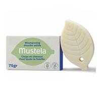 Mustela Shampooing Douche Solide 2en1 Bébé Bio 75g | Shampooing douche solide 2en1 nettoie corps et cheveux en douceur, format zéro déchet sans parfum, toute la famille