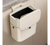 Mustorn Cubo Basura Puerta Soporte De Pared,7L Papelera Cocina Con Tapa Cubo Basura Bajo Fregadero Gran Diámetro Garbage Bin Sellado Y Desodorización Trash Poubelle murale de cuisine 7 l