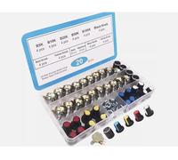 Mustpoint Lot de 20 boutons de potentiomètre linéaire WH148 B5K B10K B20K B50K B100K Ohm 3 capuchons