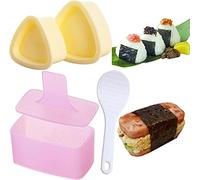 MUSUBI Lot de 3 moules à onigiri, triangle et rond, avec cuillère à riz, Bento pique-nique, sushi DIY