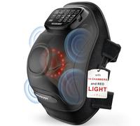 Musugy Masseur de genou avec thérapie par la chaleur et la lumière rouge : massage de compression 4 en 1 avec 14 chambres et vibrations pour soulager la douleur, utilisation sans fil pour les