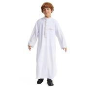 Musulman Djellaba Enfant, Enfants Vêtements de Prière, Robe Arabe pour Garçons, Kaftan Longues Enfant, Moyen-Orient Robes Manches Longues col Rond Caftan Robes Costumes Ethniques
