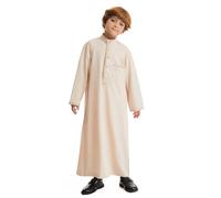 Musulman Djellaba Enfant, Enfants Vêtements de Prière, Robe Arabe pour Garçons, Kaftan Longues Enfant, Moyen-Orient Robes Manches Longues col Rond Caftan Robes Costumes Ethniques #306B