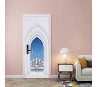 Musulman Style DIY Porte Art Mural Autocollant Décoration Maison Salon Porte Sticker Mural Autocollant Papier Peint