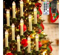 MUSUNIA Guirlande lumineuse LED pour sapin de Noël avec télécommande et minuterie, bougies LED pour décoration de Noël, lumières de sapin de Noël, blanc chaud, pour intérieur et extérieur, étanche