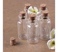 Musuntas 8 x 10 ml Mini flacon en verre avec bouchon en liège/petites bouteilles en verre/Mini/Mini bouteille biberon avec bouchon 22 x 50 mm