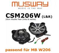 Musway Subwoofer CSM206W 20 cm (8") Plug & Play compatible avec Mercedes Benz W206 1 paire
