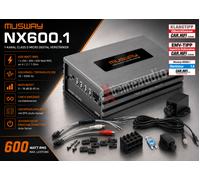 Musway NX600.1 Amplificateur Numérique Mono Micro 1 Canal 600 W + Télécommand...