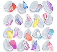 Musykrafties Cristal Quartz Rock Résine Époxy Silicone Moules Set Pour Géode Druse Gemme,Pendule Pendentif,Bijoux Moulage,Isomalt,Bougie Accent,Gâteau Décoration,Argile Polymère 18-count 0.9-1.6inch