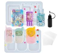 musykrafties Ensemble de moules en résine pour téléphone portable, porte-clés avec 5 films scellés, applicateur de précision