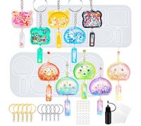 musykrafties Ensemble de moules en silicone pour carillons éoliens et sables mouvants Kawaii Porte-clés Pendentif Lot de flacons applicateurs de précision