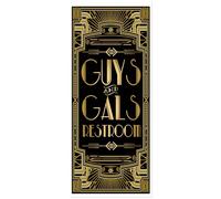 musykrafties Housse de porte de toilettes Gatsby Grandeur Guys and Gals des années 1920 rugissantes Art déco Jazz Party 183 x 76 cm