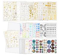 Musykrafties Kit d'autocollants en résine avec 33 feuilles d'incrustation transparentes pour résine époxy, nail art, moulage de bijoux, journal intime, formes assorties de 0,5 à 5,8 cm