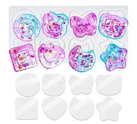 musykrafties Lot de 41 moules en résine à sable mouvant pour breloques et pendentifs - Films d'étanchéité - Flacon applicateur de précision