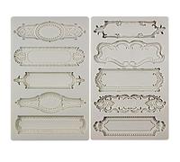 Musykrafties - Moules en silicone de style baroque - Lot de 2 pour étiquettes de plaque et d'objet