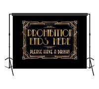 Musykrafties Rugissant 1920s Gatsby Interdit Extrémités Ici Backdrop Photographie Arrière-Plan Fête Photo Murale Cabine Accessoires pour Anniversaire Occasions Mariage Enterrement Fêtes - 5x7 FT
