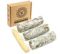 MUT22 3 Sauge Blanche et 1 Palo Santo Sacrés à Brûler - Herbes de Purification et d'Harmonie, Sauge Blanche Purification a Bruler pour la Purification Spirituelle et Les Rituels Énergétiques