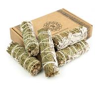 MUT22 5 Fagots de Sauge Blanche avec Cèdre à Brûler, 10 cm | Notes herbacées et boisées | Combinaison botanique | Combustion progressive | Pour méditation et rituels
