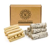 MUT22 6 Mini Sauge Blanche et 12 Bâtonnets Sacrés à Brûler - Herbe de Purification et d'harmonie: Sauge Apienne 100% Naturelle, idéale pour Le Ettoyage Spirituel et Les Rituels Énergétiques