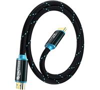 MutecPower 0.5 mètre Câble 8k HDMI 2.1V Ultra Haute Vitesse Certifié 48Gbps 8K@60Hz & 18Gbps 4K@120Hz avec HDR, VRR & eARC - 30 AWG homologué UL Câble 0.5m mâle vers mâle bleu/noir tressé