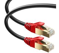MutecPower 10m CAT7 Câble réseau Ethernet RJ45 - application exterieur, imperméable - SSTP - 600 Mhz - Noir 10 mètres avec attaches et pinces
